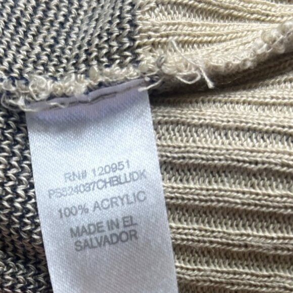 Charming Charlie Aztec Print Open Front Sweater Vest Cardigan Womens Large Beige - Picture 6 of 6